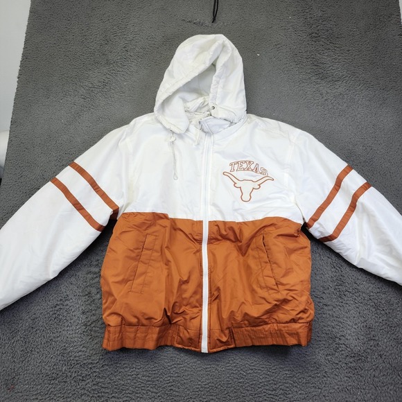 Reebok Jackets & Blazers - Vintage Texas Longhorns White Jacket Coat Zip Up Large With Hood‎ 90s